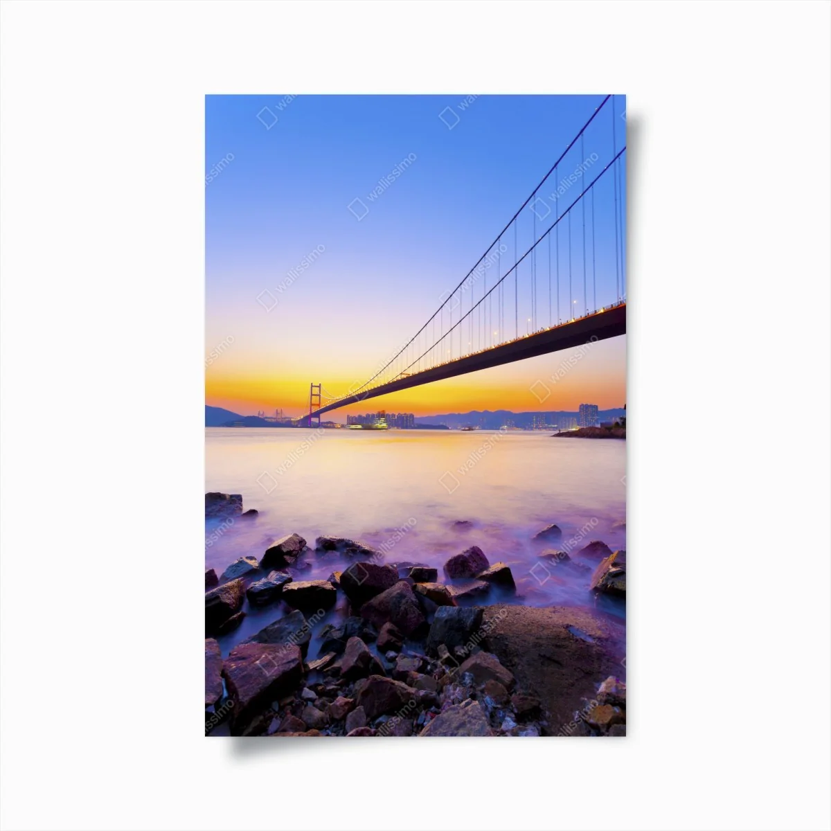 Poster pont suspendu au coucher de soleil – Wallnifity® Poster pont suspendu au coucher de soleil – Wallnifity®