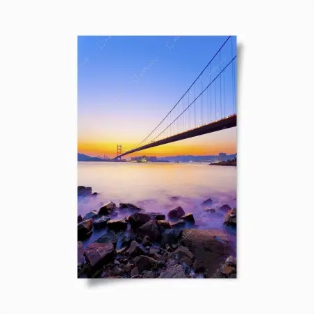 Poster pont suspendu au coucher de soleil – Wallnifity®