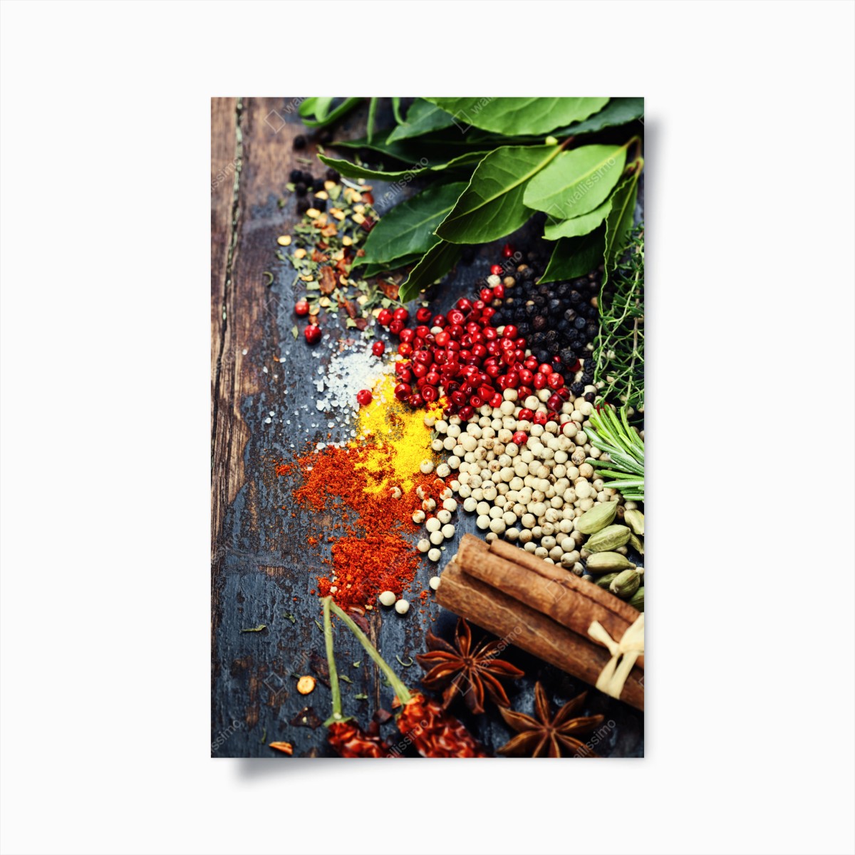 Poster composition d'épices et herbes aromatiques – Wallnifity®