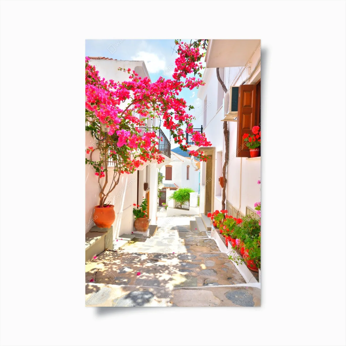 Poster ruelle fleurie au charme méditerranéen – Wallnifity® Poster ruelle fleurie au charme méditerranéen – Wallnifity®