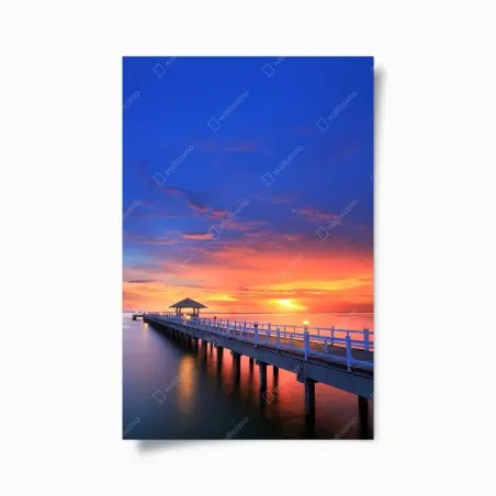 Poster jetée en bois au lever du soleil – Wallnifity®