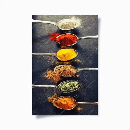 Poster palette d'épices en cuillères – Wallnifity®