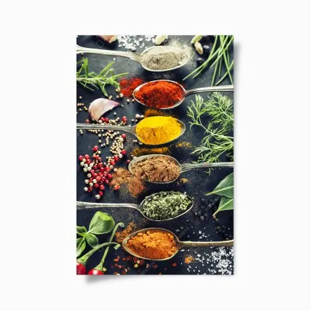 Poster palette colorée d'épices et d'herbes aromatiques – Wallnifity®