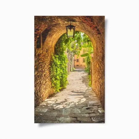 Poster ruelle médiévale verdoyante en Toscane – Wallnifity®