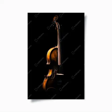 Poster violon en clair-obscur sur fond noir – Wallnifity®