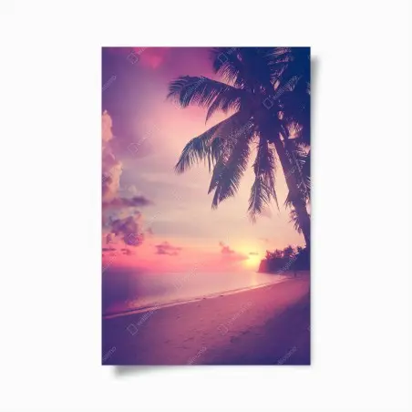Poster paradis tropical au crépuscule – Wallnifity®