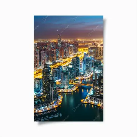 Poster ciel nocturne de Dubai Marina – Wallnifity®