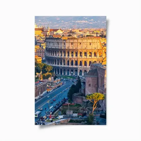 Poster vue dorée sur le Colisée de Rome – Wallnifity®