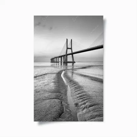Poster lignes graphiques d'un pont suspendu – Wallnifity®