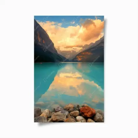 Poster lever de soleil sur Lake Louise, parc national de Banff – Wallnifity®