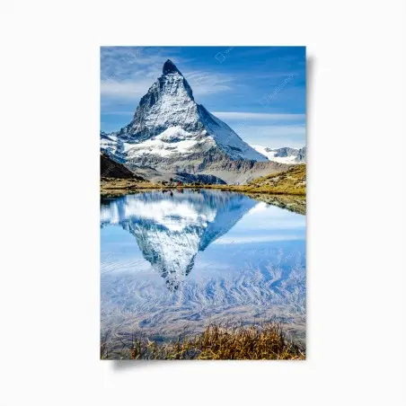 Poster reflet du Cervin dans un lac alpin – Wallnifity®