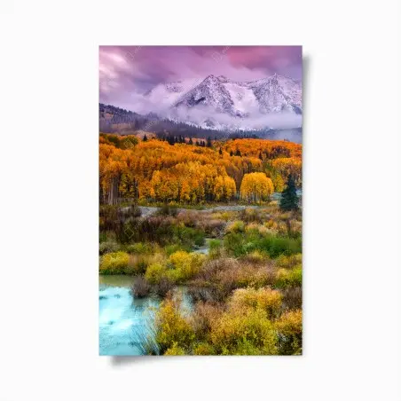 Poster lever de soleil rose sur East Beckwith Mountain, Kebler Pass – Wallnifity®