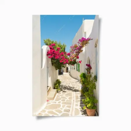 Poster allée fleurie sous le soleil – Wallnifity®