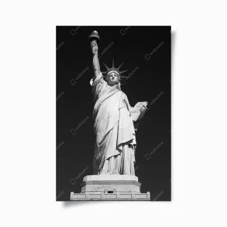 Poster portrait architectural de la Statue de la Liberté en noir et blanc – Wallnifity®
