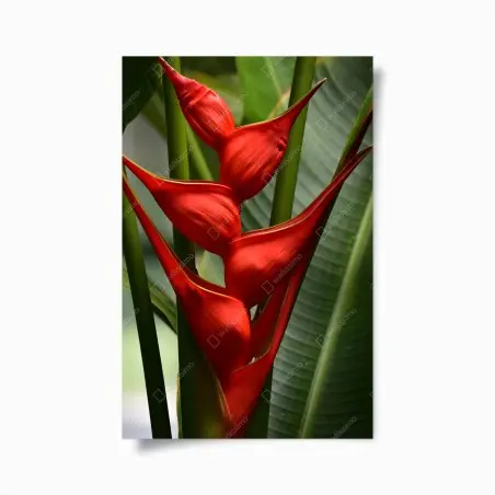 Poster fleur tropicale heliconia en gros plan – Wallnifity®