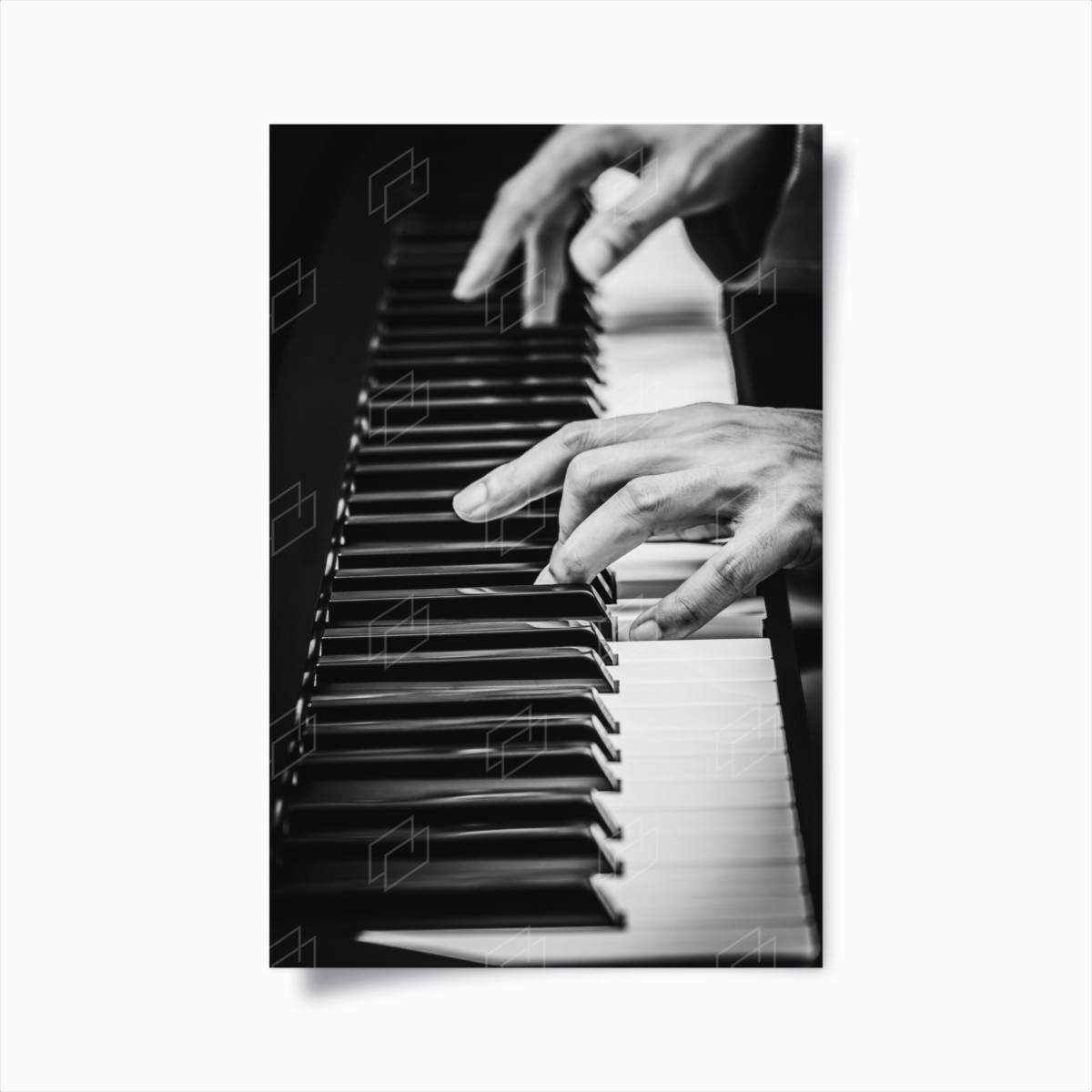 Poster mains de pianiste en noir et blanc – Wallnifity®