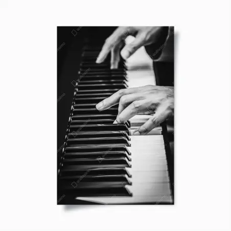 Poster mains de pianiste en noir et blanc – Wallnifity®