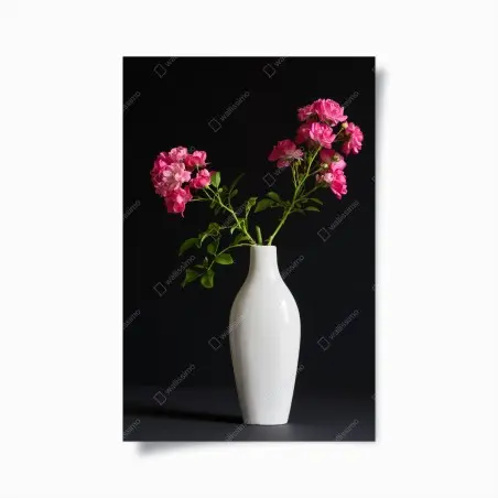 Poster bouquet de roses sur fond noir – Wallnifity®
