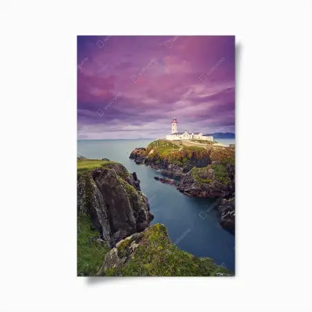 Poster phare au crépuscule sur falaise – Wallnifity®