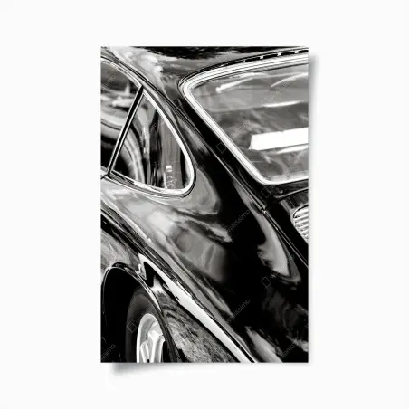 Poster élégantes courbes d'une voiture classique en noir et blanc – Wallnifity®