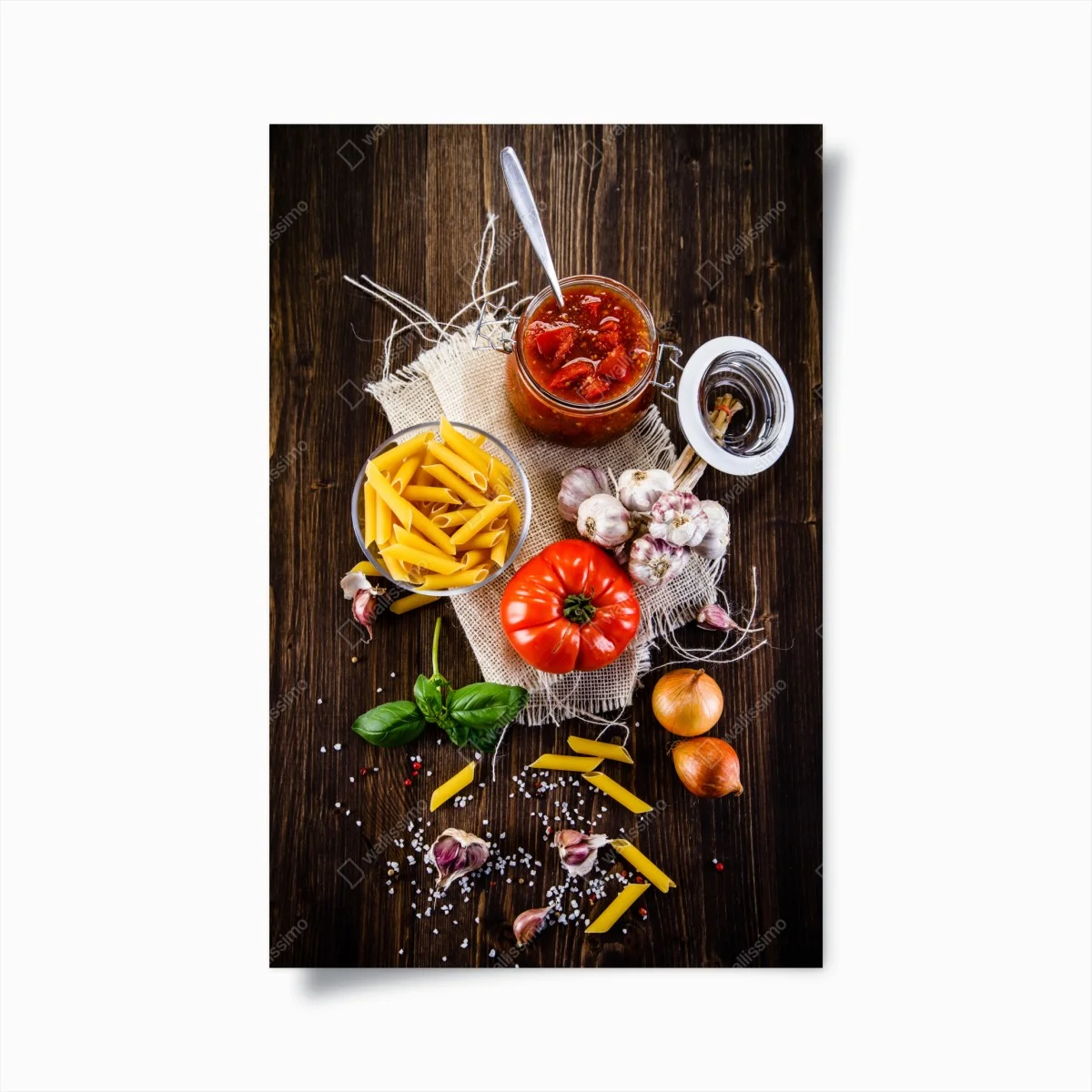 Poster composition culinaire rustique aux tomates et pâtes – Wallnifity® Poster composition culinaire rustique aux tomates et pâtes – Wallnifity®