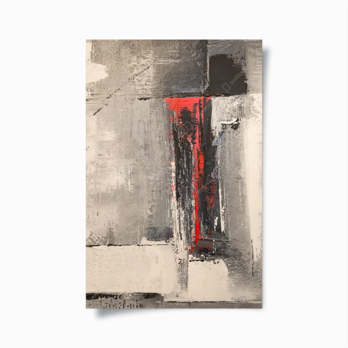 Poster accent rouge sur texture grise – Wallnifity® Poster accent rouge sur texture grise – Wallnifity®