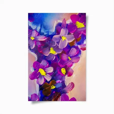 Poster composition florale violette abstraite – Wallnifity®