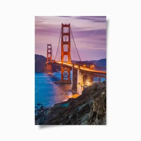 Poster vue emblématique du Golden Gate au crépuscule – Wallnifity®