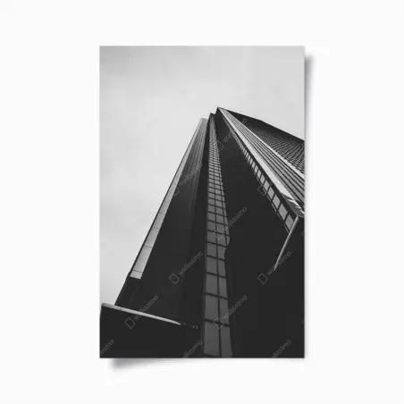 Poster perspective monumentale d'un gratte-ciel en noir et blanc – Wallnifity®