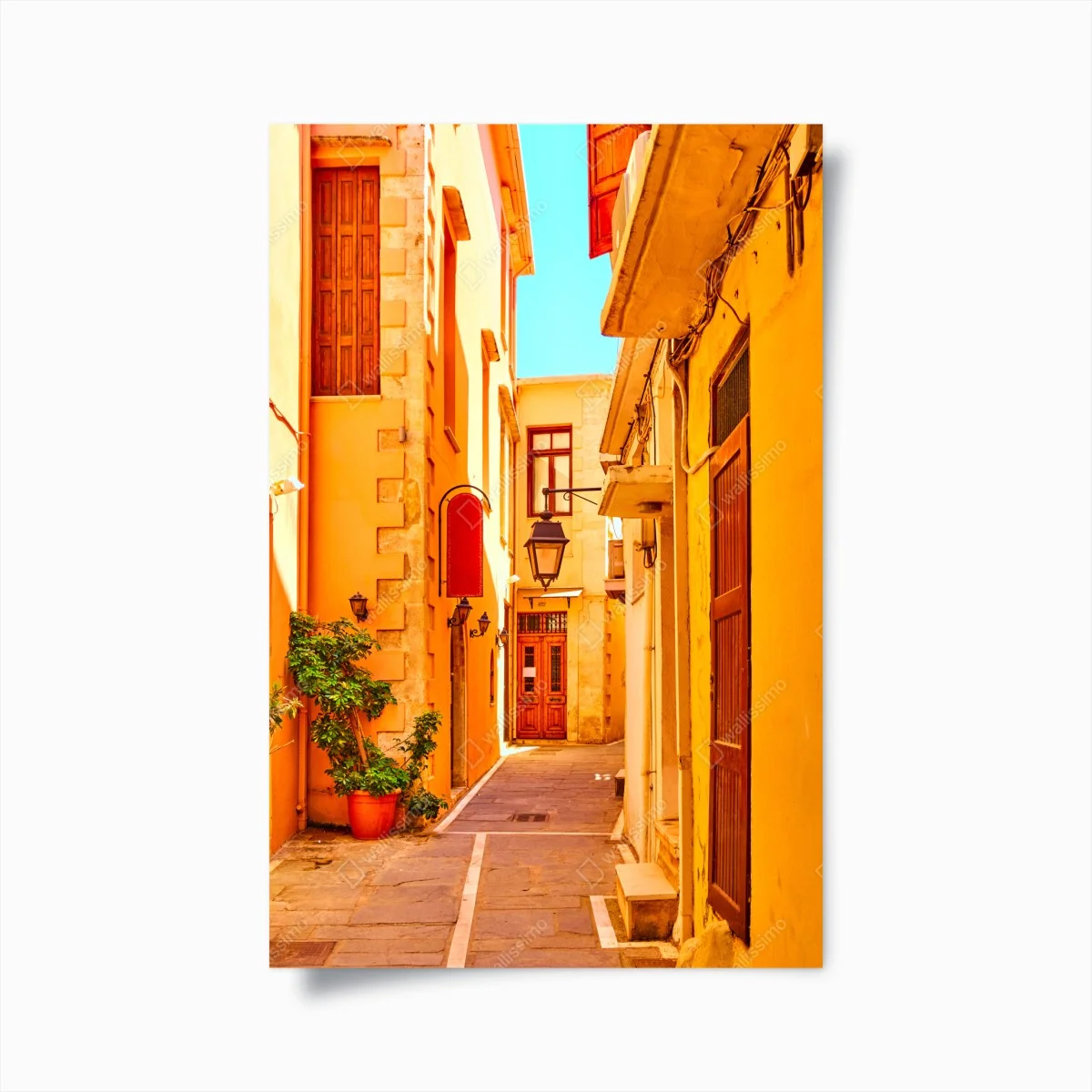 Poster ruelle ensoleillée à Rethymno, Crète – Wallnifity® Poster ruelle ensoleillée à Rethymno, Crète – Wallnifity®