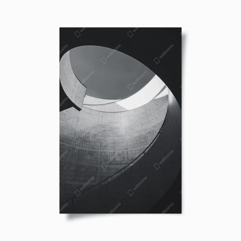 Poster abstraction architecturale en béton et courbes – Wallnifity® Poster abstraction architecturale en béton et courbes – Wallnifity®