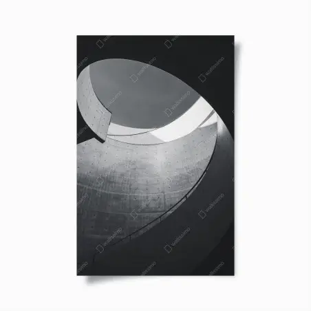 Poster abstraction architecturale en béton et courbes – Wallnifity®