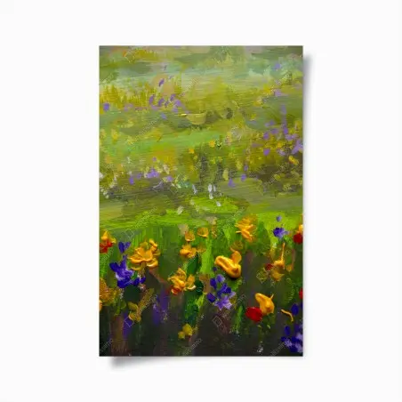 Poster champ de fleurs impressionniste aux touches colorées – Wallnifity®