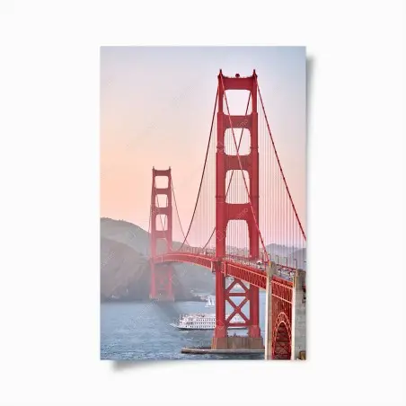 Poster vue emblématique du Golden Gate au coucher de soleil – Wallnifity®