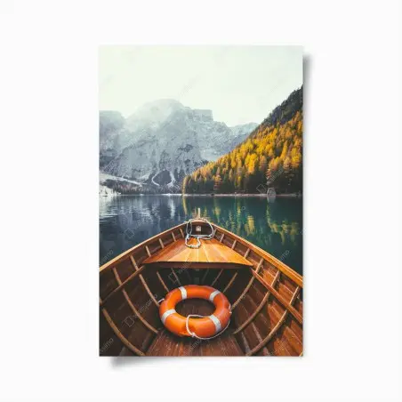 Poster matin doré au Lago di Braies – Wallnifity®