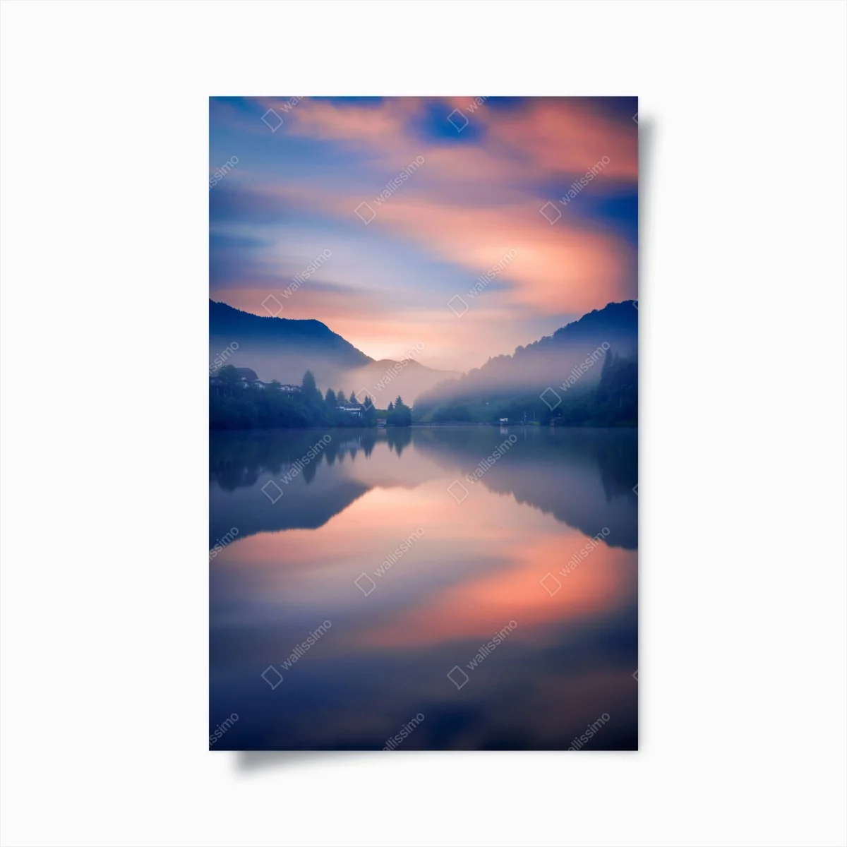 Poster brume matinale au lac de montagne – Wallnifity® Poster brume matinale au lac de montagne – Wallnifity®