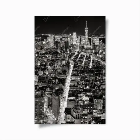 Poster vue nocturne de New York en noir et blanc – Wallnifity®