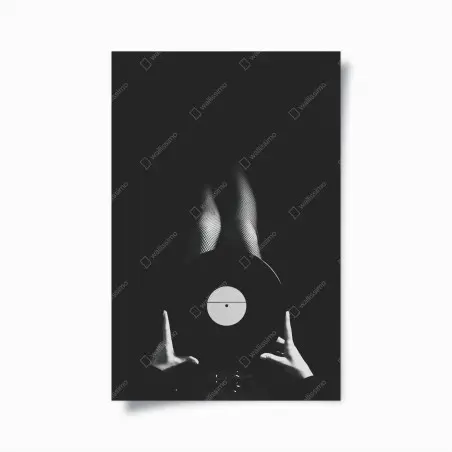 Poster vinyle en contraste: silhouette en bas résille – Wallnifity®