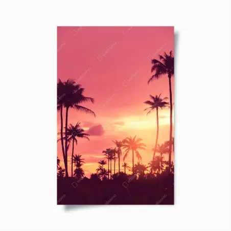 Poster coucher de soleil tropical aux palmiers – Wallnifity®