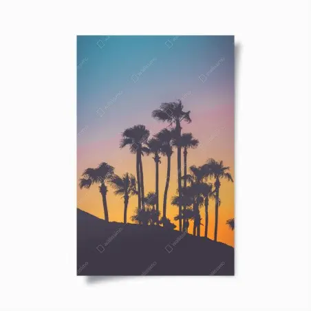 Poster crépuscule tropical aux palmiers – Wallnifity®