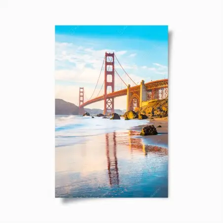 Poster vue emblématique du Golden Gate depuis Baker Beach – Wallnifity®