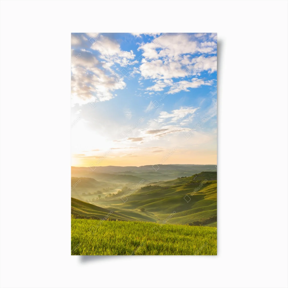 Poster aurore dorée sur collines verdoyantes – Wallnifity® Poster aurore dorée sur collines verdoyantes – Wallnifity®