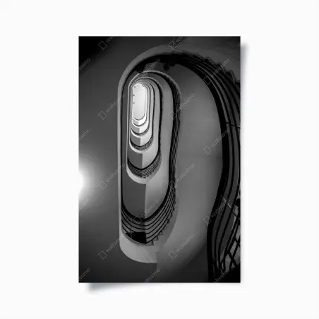 Poster escalier en spirale monochrome – Wallnifity®
