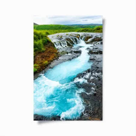 Poster cascade turquoise de Bruarfoss en Islande – Wallnifity®