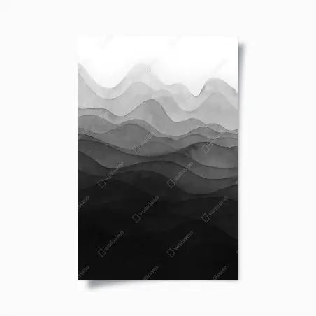 Poster paysage montagneux en couches d'encre – Wallnifity®