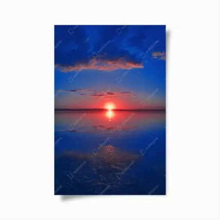 Poster crépuscule rouge sur le lac – Wallnifity®