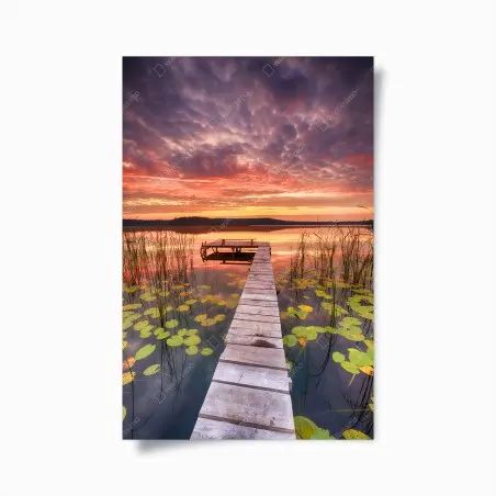 Poster aube dorée sur le lac – Wallnifity®