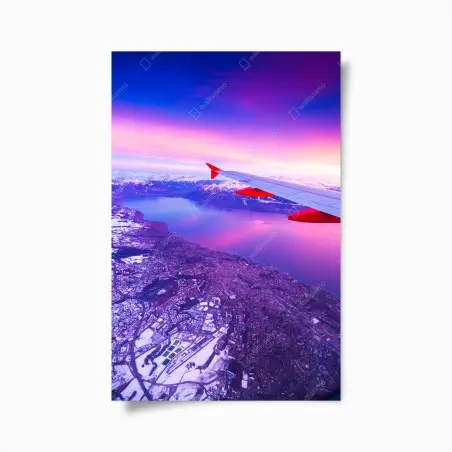 Poster envol au-dessus du lac au crépuscule – Wallnifity®
