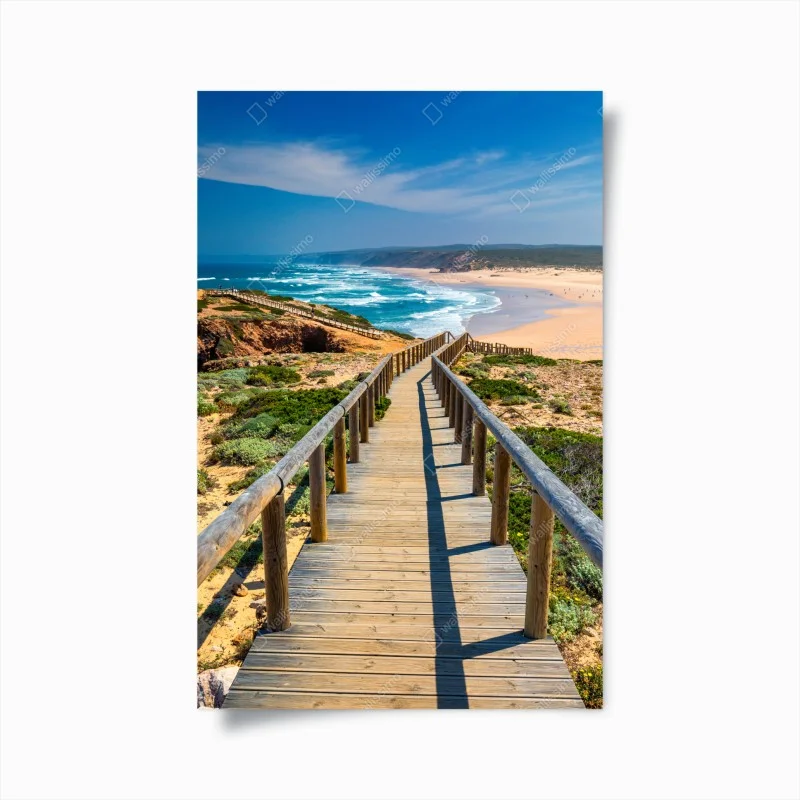Poster chemin en bois vers Praia da Bordeira – Wallnifity® Poster chemin en bois vers Praia da Bordeira – Wallnifity®