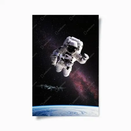 Poster astronaute en apesanteur au-dessus de la Terre – Wallnifity®